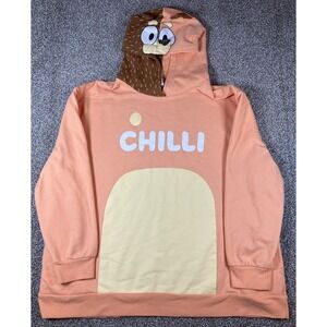 Bluey Mom Womens Fleece Pullover Hoodie Chilli‎ Mom XX-Large Orange